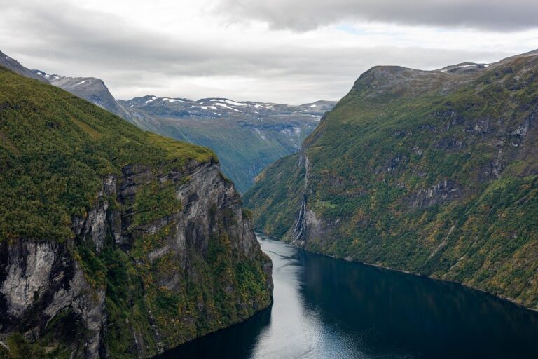 ocean, fjord, alps